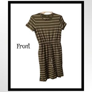 ‼️‼️-CLEARANCE-Womens Hide Belly Work Casual Midi Blouson Dress with Pockets